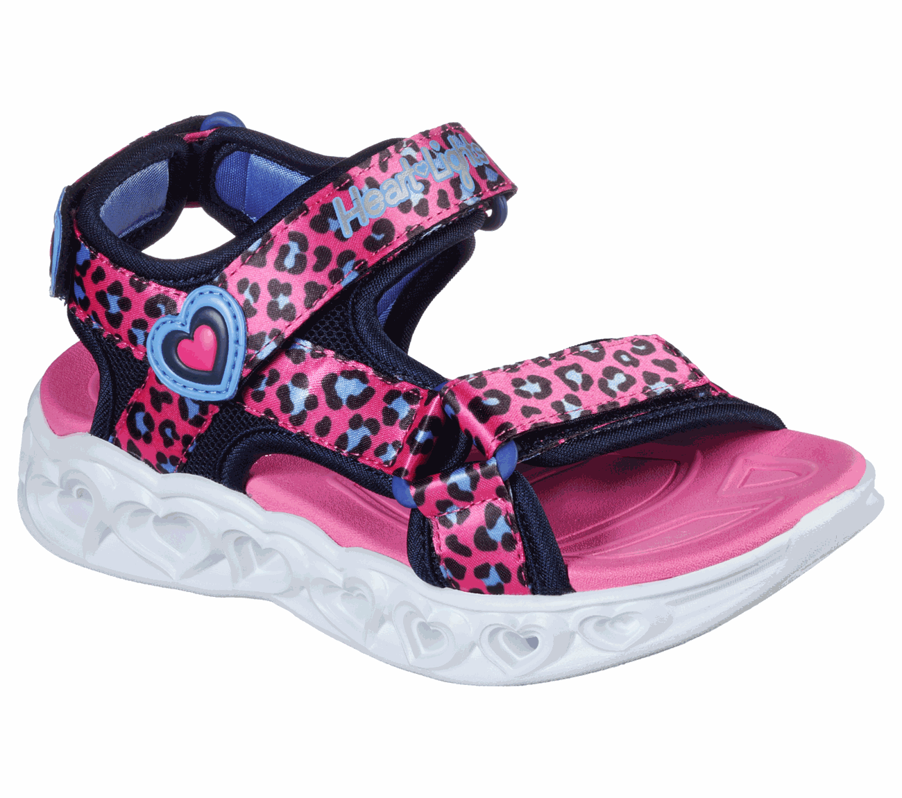 detail Skechers S Lights - Heart Lights Sandals - Sawy Cat hot pink-blue
