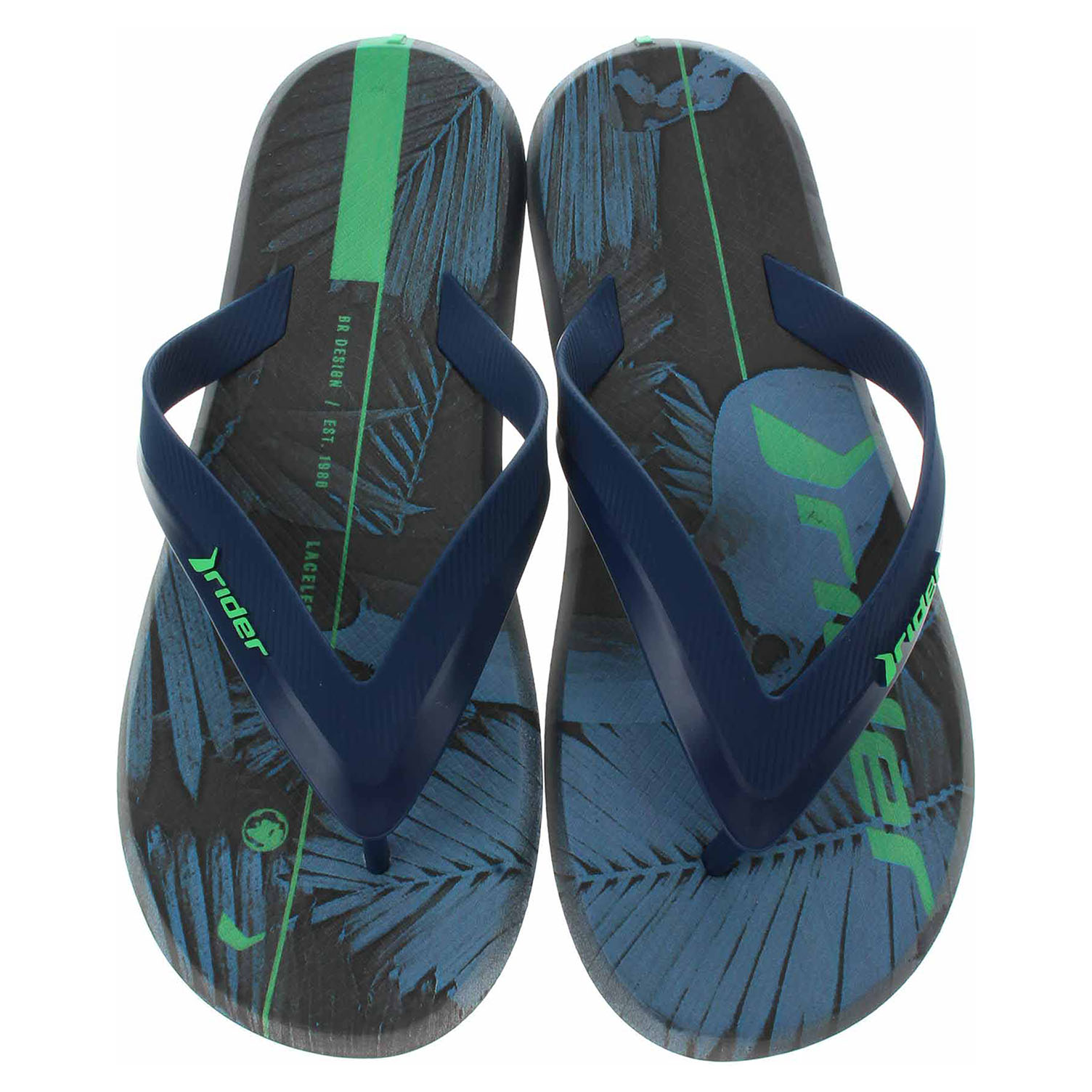 Pánske plážové papuče Rider 10719-26010 black-blue-green 41