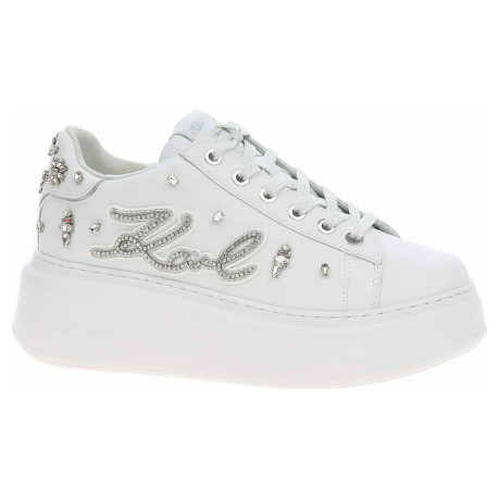 Dámska topánky Karl Lagerfeld KL63525 01S White Lthr w-Silver