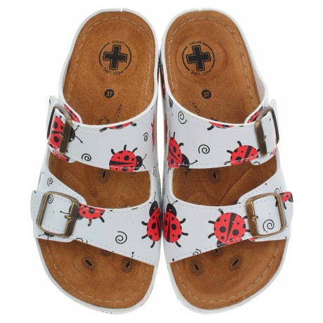 Dámske papuče Medi Line S182.002 white w-ladybugs