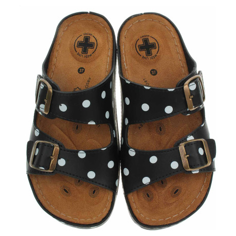 Dámske papuče Medi Line S182.002 black dots