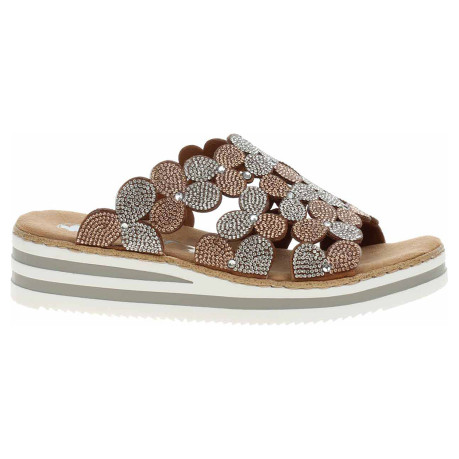 Dámske papuče Rieker V02R8-90 metallic