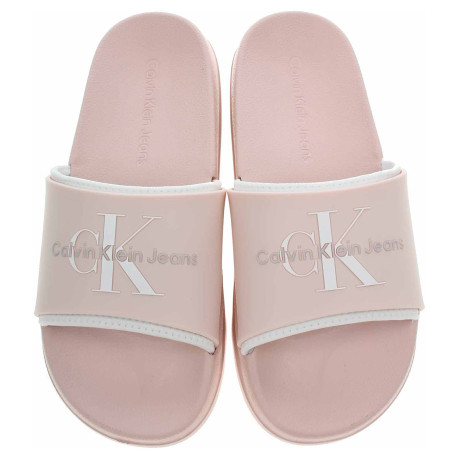 Plážové papuče Calvin Klein YW0YW00585 TLL Peach Blush-Bright White