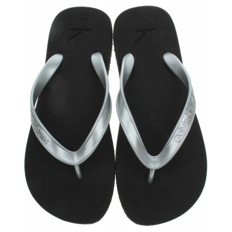 Dámske plážové papuče Calvin Klein YW0YW01719 00T Black-Silver