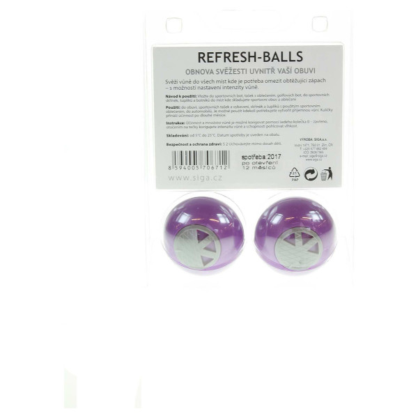detail Sigal Refresh Balls - vůně do topánky i