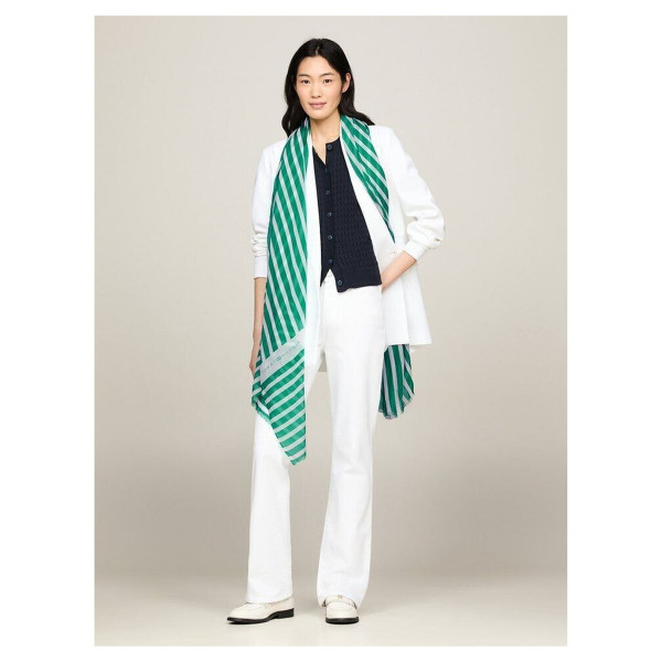 detail Tommy Hilfiger dámská šála AW0AW16031L4B Olympic Green