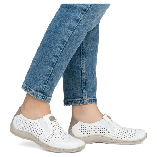 detail Dámske mokasiny Rieker L1792-80 weiss