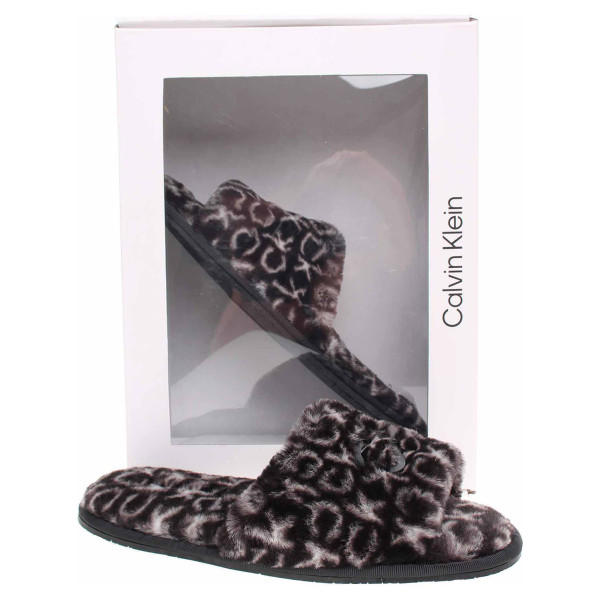 detail Dámske domáce papuče Calvin Klein HW0HW00535 0GK black mono