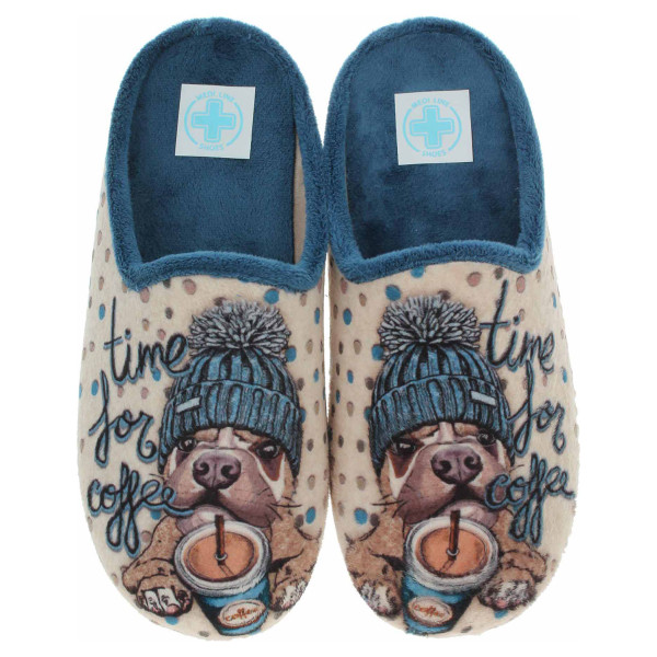 detail Dámske domáce papuče Medi Line 5172-023 azul barca