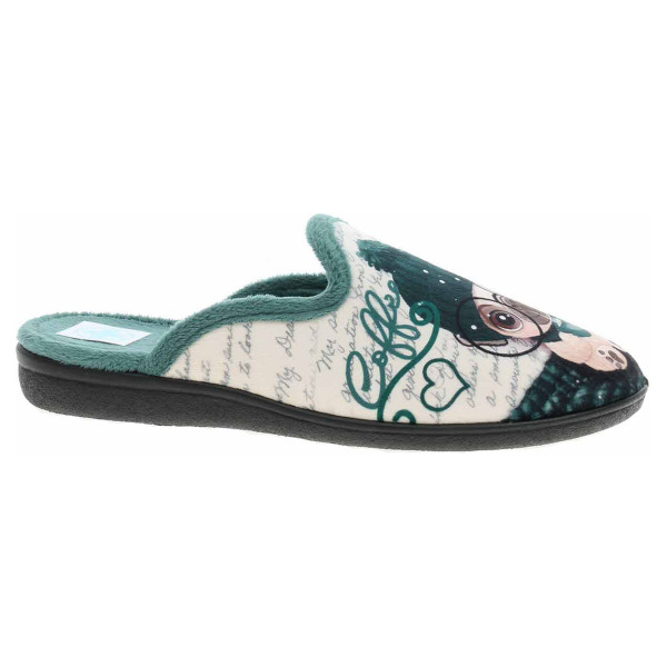 detail Dámske domáce papuče Medi Line 1123-024 green