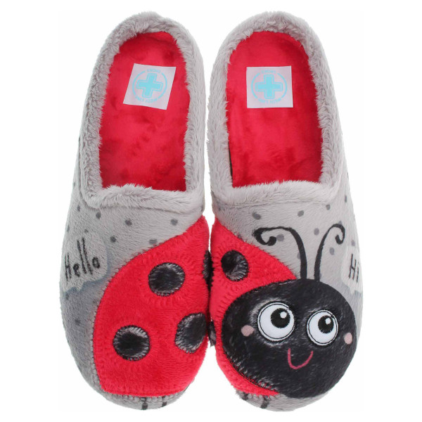 detail Dámske domáce papuče Medi Line 1121-024 grey-red