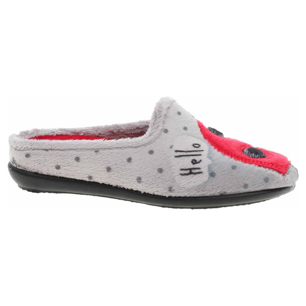 detail Dámske domáce papuče Medi Line 1121-024 grey-red