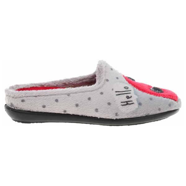 detail Dámske domáce papuče Medi Line 1121-024 grey-red