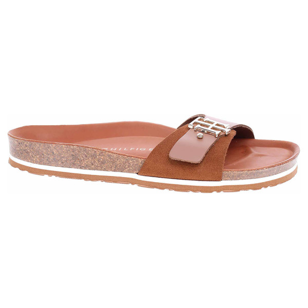 detail Dámske papuče Tommy Hilfiger FW0FW05622 GU9 summer cognac