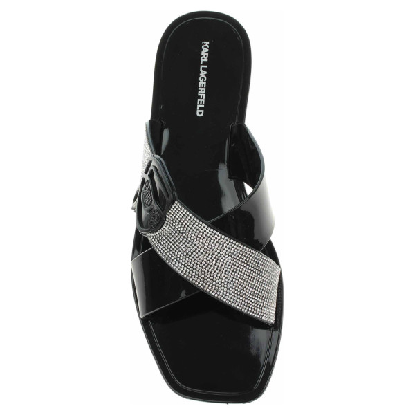 detail Dámske papuče Karl Lagerfeld KL80004S V0S black rubber w-silver