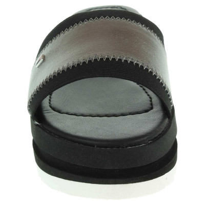detail Tommy Hilfiger dámské pantofle FW56820715 M1285OMO 1C černá-stříbrná