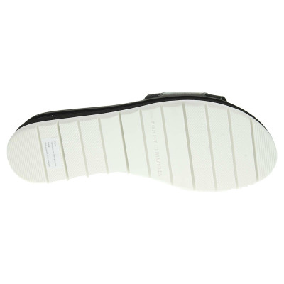 detail Tommy Hilfiger dámské pantofle FW56820715 M1285OMO 1C černá-stříbrná