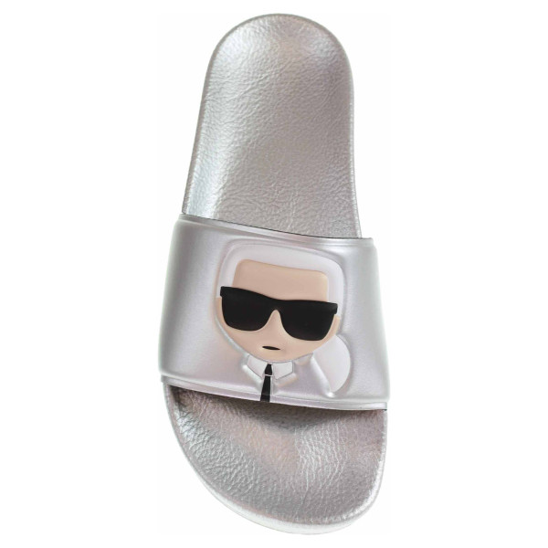 detail Dámske plážové papuče Karl Lagerfeld KL80805 VSL silver rubber