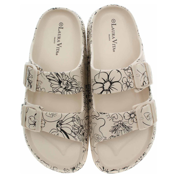 detail Dámske plážové papuče Laura Vita NUON 17 beige