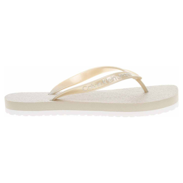 detail Calvin Klein dámské plážové YW0YW01720 ACF Eggshell-Bright White