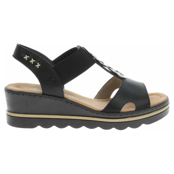detail Dámske sandále Rieker 67498-00 schwarz