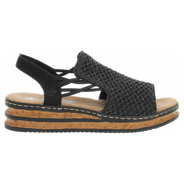 detail Dámske sandále Rieker 62941-00 schwarz