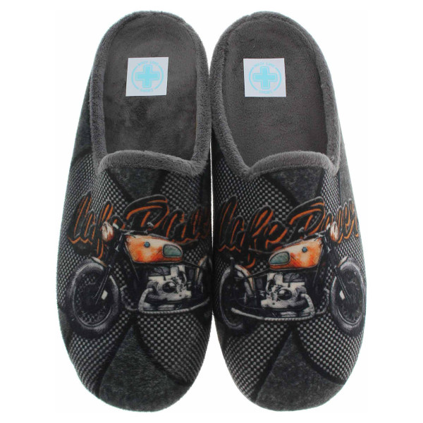 detail Pánske domáce papuče Medi Line 150-025 gris