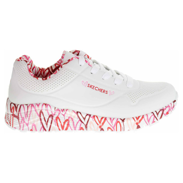 detail Skechers Uno Lite - Lovely Luv white-red-pink
