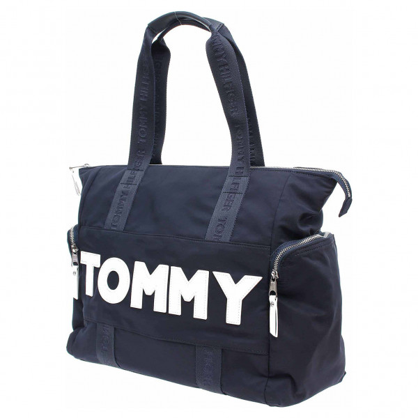 detail Tommy Hilfiger dámská taška AW0AW04957 413 tommy navy