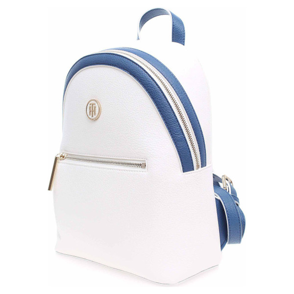 detail Tommy Hilfiger dámský batůžek AW0AW05122 902 bright white-dutch blue