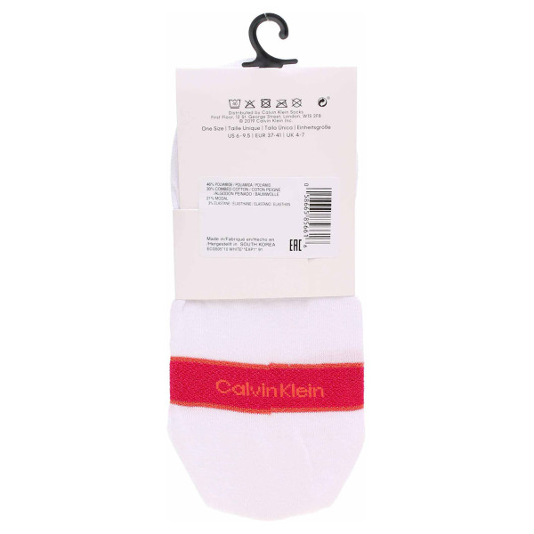 detail Calvin Klein dámské one size ponožky ECG505-10 white