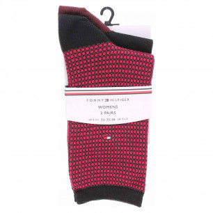 Tommy Hilfiger dámské ponožky 100000854 005 black-rose violet