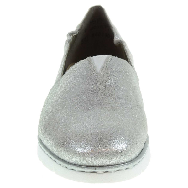 detail Rieker dámské mokasiny M1371-90 stříbrné