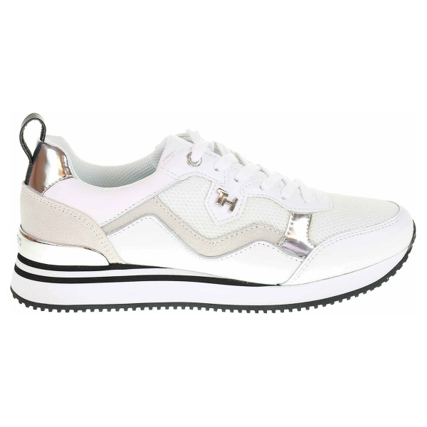 detail Dámske poltopánky Tommy Hilfiger FW0FW05010 0K8 white-silver