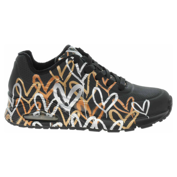 detail Skechers Uno - Metallic Love black-gold