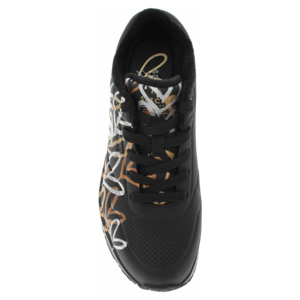 detail Skechers Uno - Metallic Love black-gold