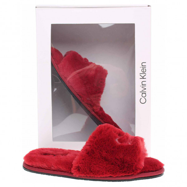 detail Dámske domáce papuče Calvin Klein HW0HW00634 XB8 red currant