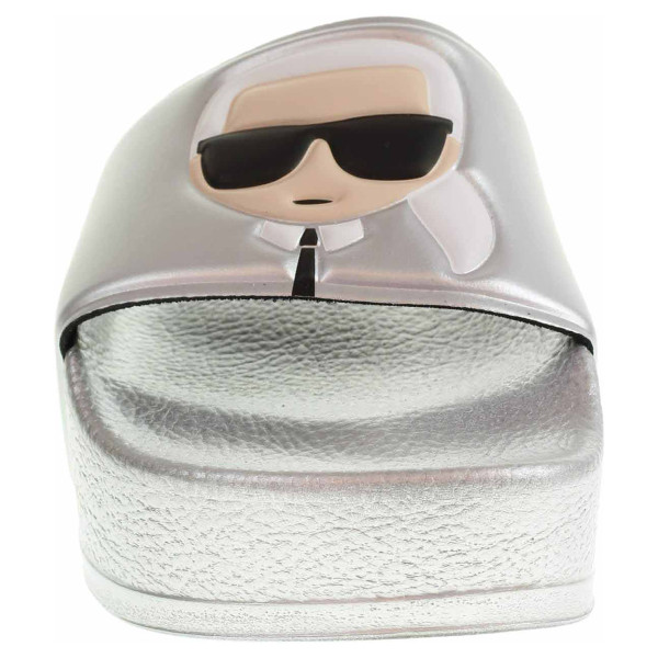 detail Dámske plážové papuče Karl Lagerfeld KL80805 VSL silver rubber