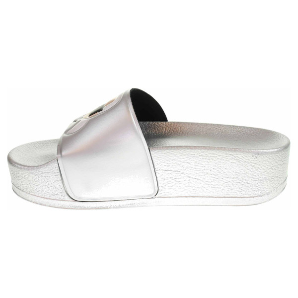 detail Dámske plážové papuče Karl Lagerfeld KL80805 VSL silver rubber