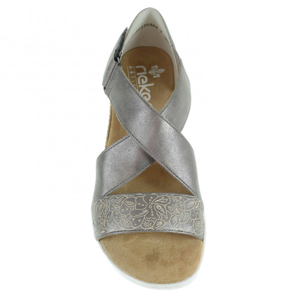 detail Rieker dámské sandály 63085-91 stříbrné