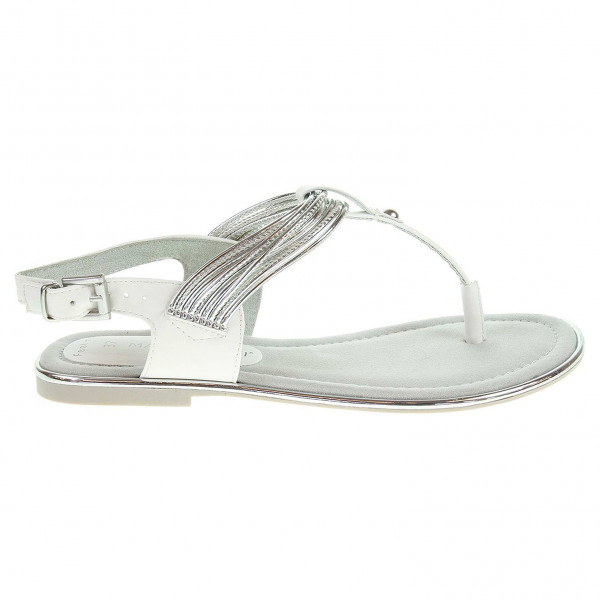 detail Marco Tozzi dámské sandály 2-28107-28 bílá-stříbrná