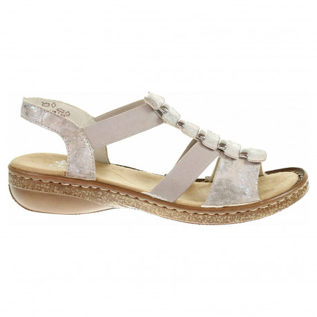 Dámske sandále Rieker 62850-90 metallic