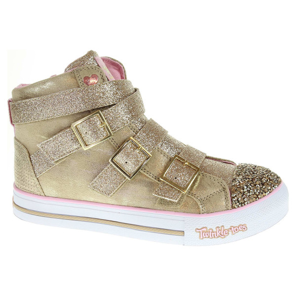 detail Skechers Crisscross Craze gold-pink