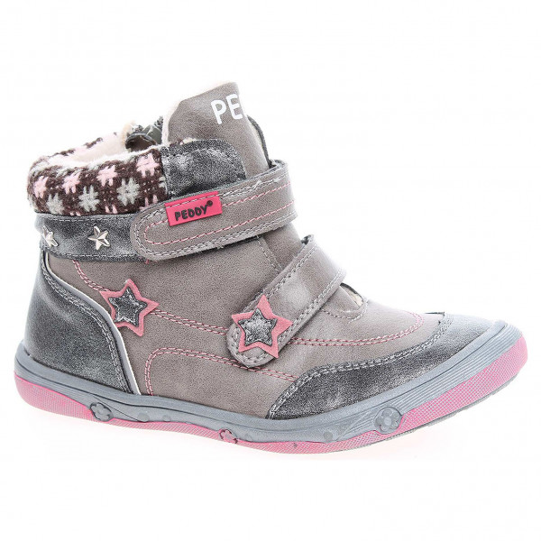 detail Dívčí členkové topánky Peddy PV-636-32-06 šedá-růžová