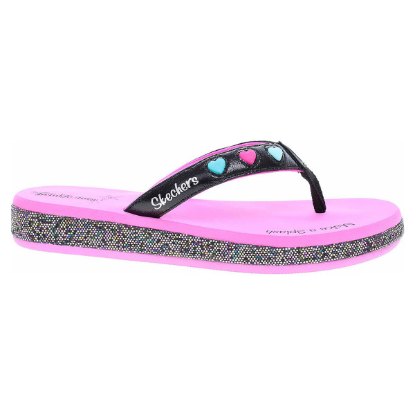 detail Skechers S Lights-Sunshines-Heart Steps black-hot pink