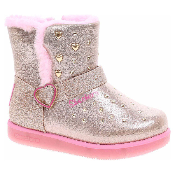 detail Skechers S Lights-Glitzy Glam - Sparkle Heartz gold-pink