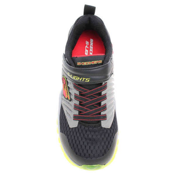 detail Skechers S Lights - Rapid Flash black-grey-red