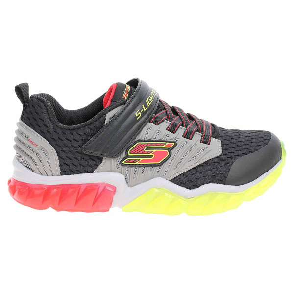 detail Skechers S Lights - Rapid Flash black-grey-red